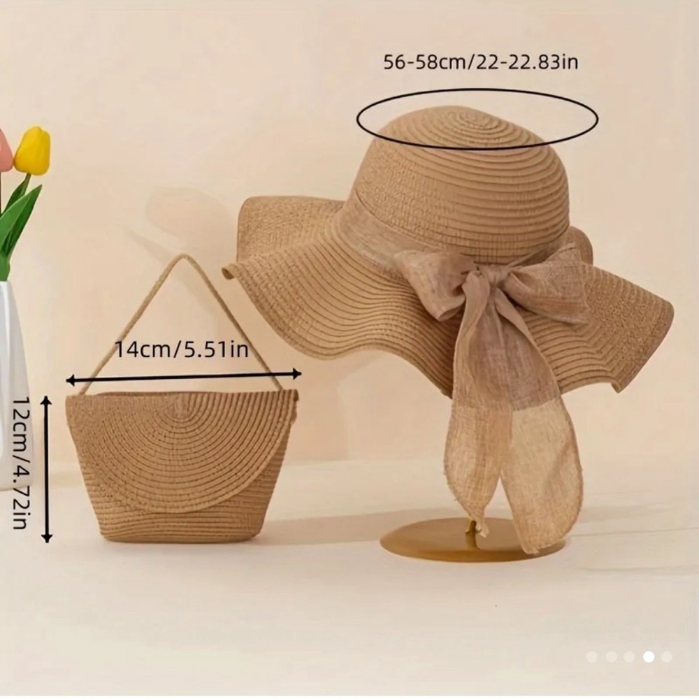 Beach hat and small bag set - Picture 2 of 6